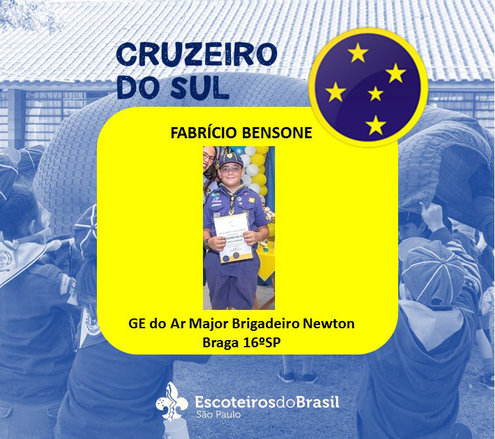 Parabéns ao lobinho Fabríccio Bensone